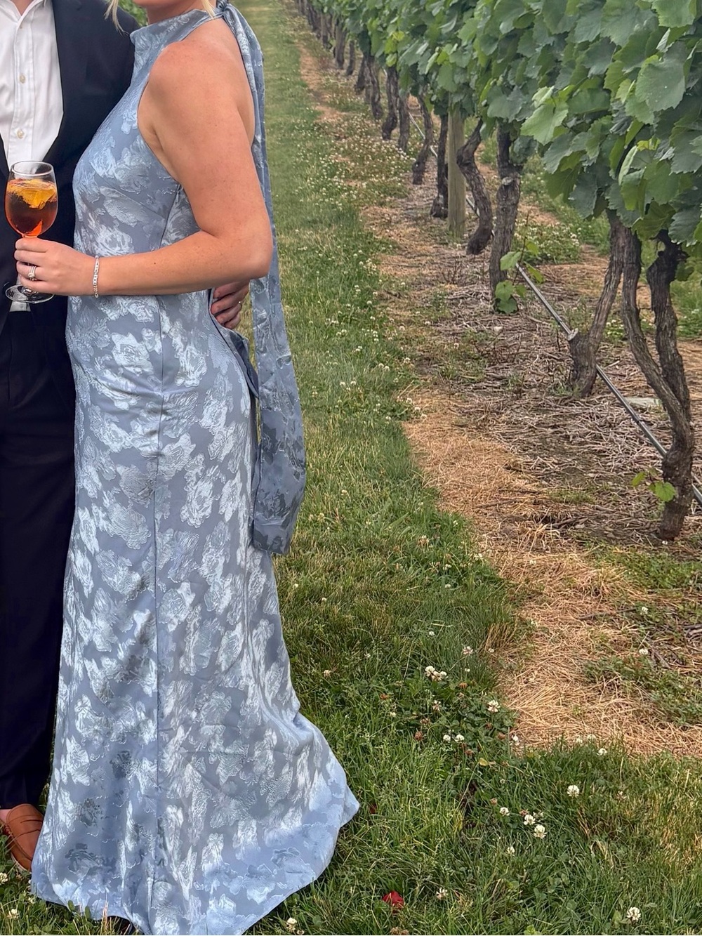 Azazie Light Blue Floral Maxi Dress